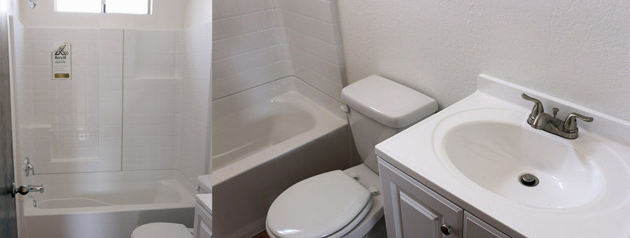 Full bathroom upstairs with new shower and vanity.